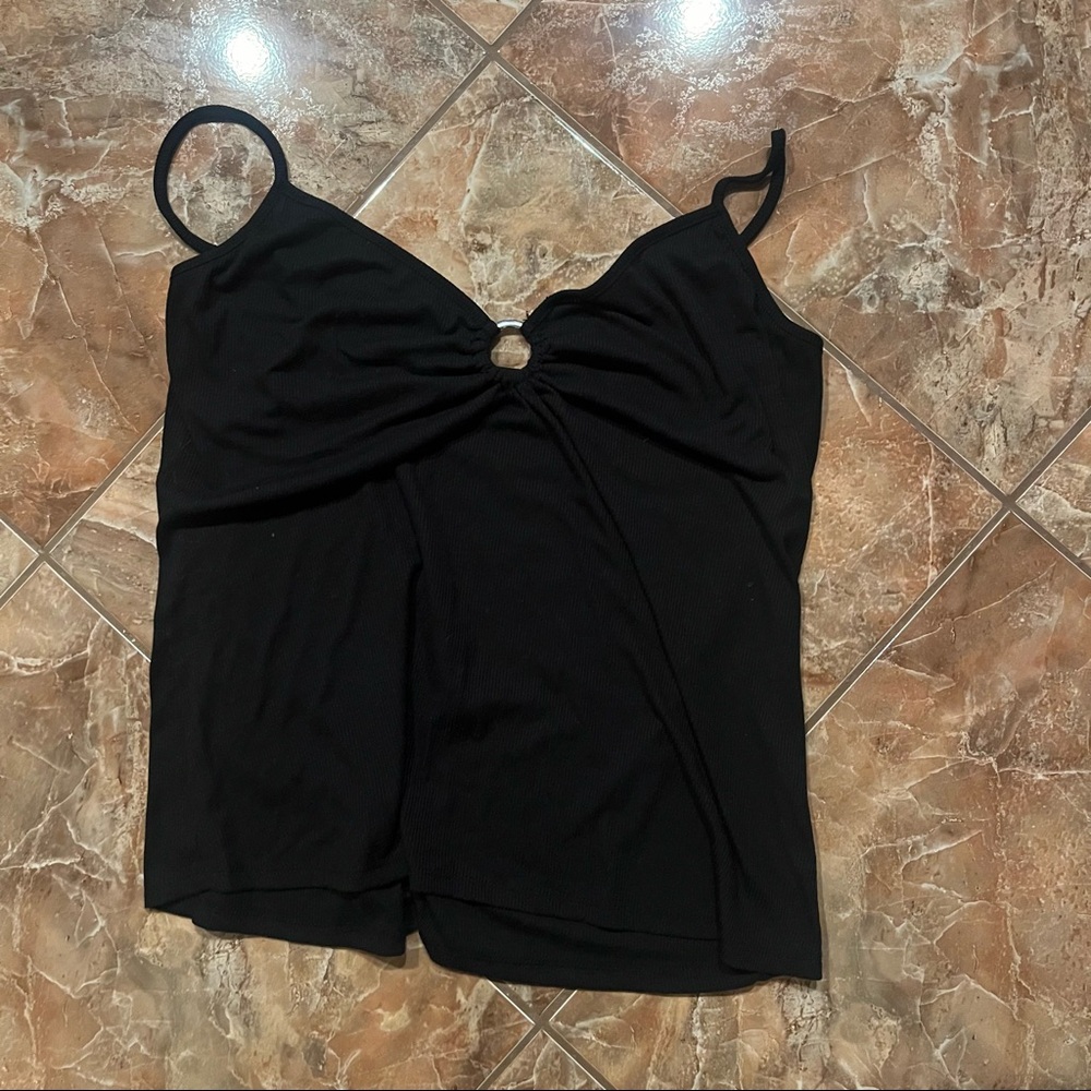 Rue21 Plus Size Black Circle Tank Top